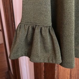 Metallic bell-sleeved top